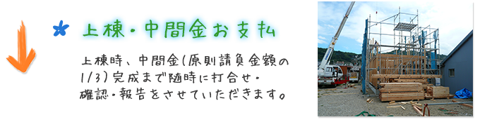 上棟・中間金お支払