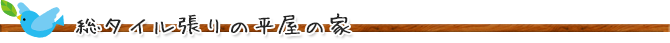 総タイル張りの平屋の家